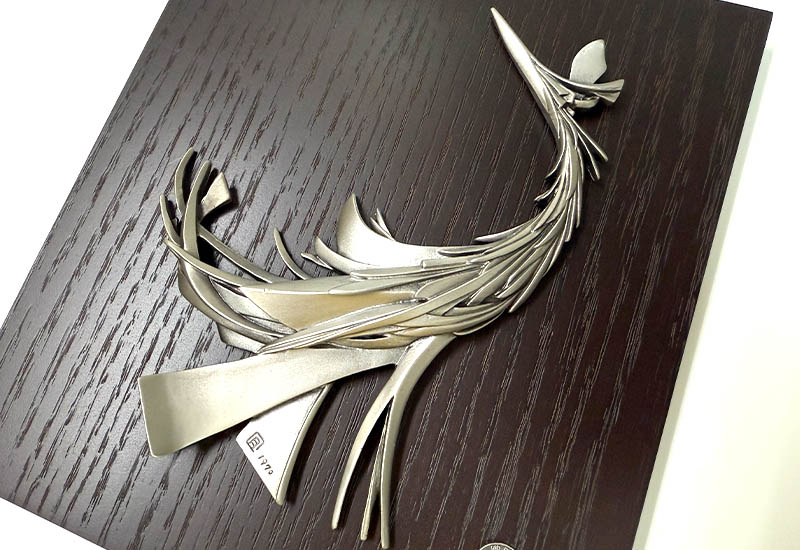 鳳凰來儀瓷版畫-銀色